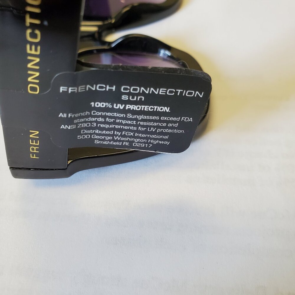French Connection Large Square Black Sunglasses-Womens NWT and packaging - Picture 2 of 7